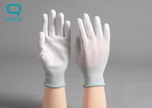 China Carbon Fiber ESD PU Palm Fit Gloves For Clean Room factory
