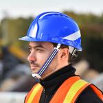 CE EN397 Height Blue Safety Helmet For Electrical Work Workplace Safety