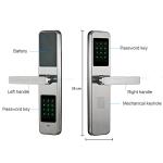 Smart Hotel Locks Grey / Black Hotel Smart Door Lock 2pcs Cards DC 6V Power