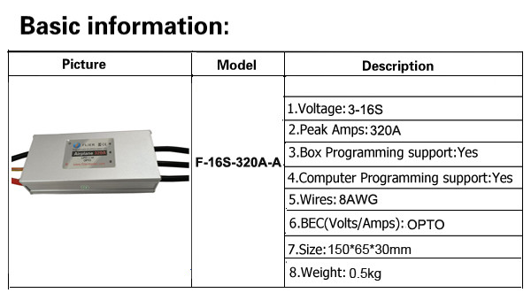 NiCd Accumulator Vinyl 320A RC Airplane ESC 12-22SS 32KHz With USB Program