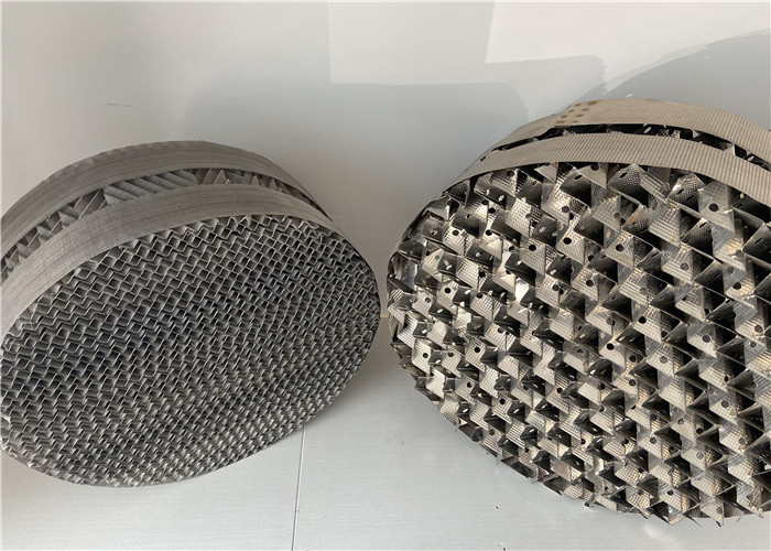 Knitted Wire Mesh Packing In Distillation Column , Structured Packing Column 500Y