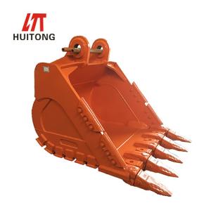 China New Yellow Heavy Duty Rock Bucket Steel Construction For Tough Excavation Work factory