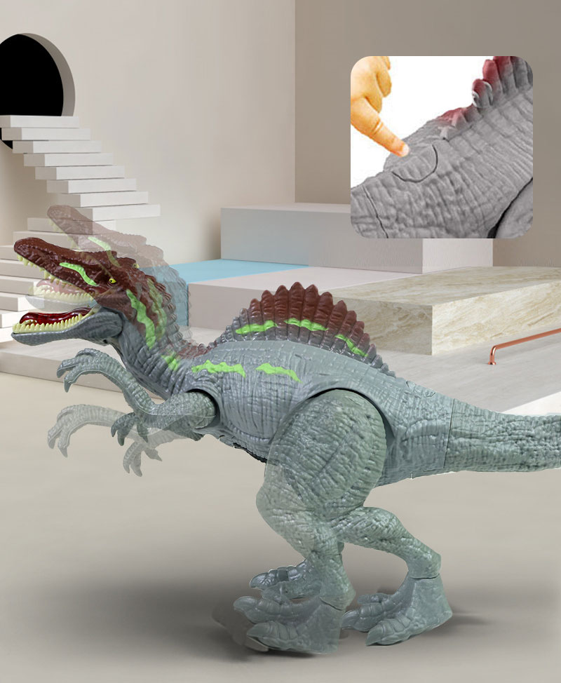 Simulation Dinosaur Toy Pressing Sound and Light Effects PVC Material Unisex Design