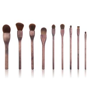 China 9pcs Luxury Makeup Brush Kit , Log Wooden Handle Personalized Eye Powder Brushes factory