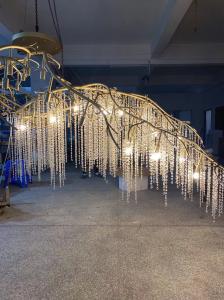 China Engineering Customized Pendant Lamp Modern K9 Crystal Raindrop Extra Large Chandeliers factory