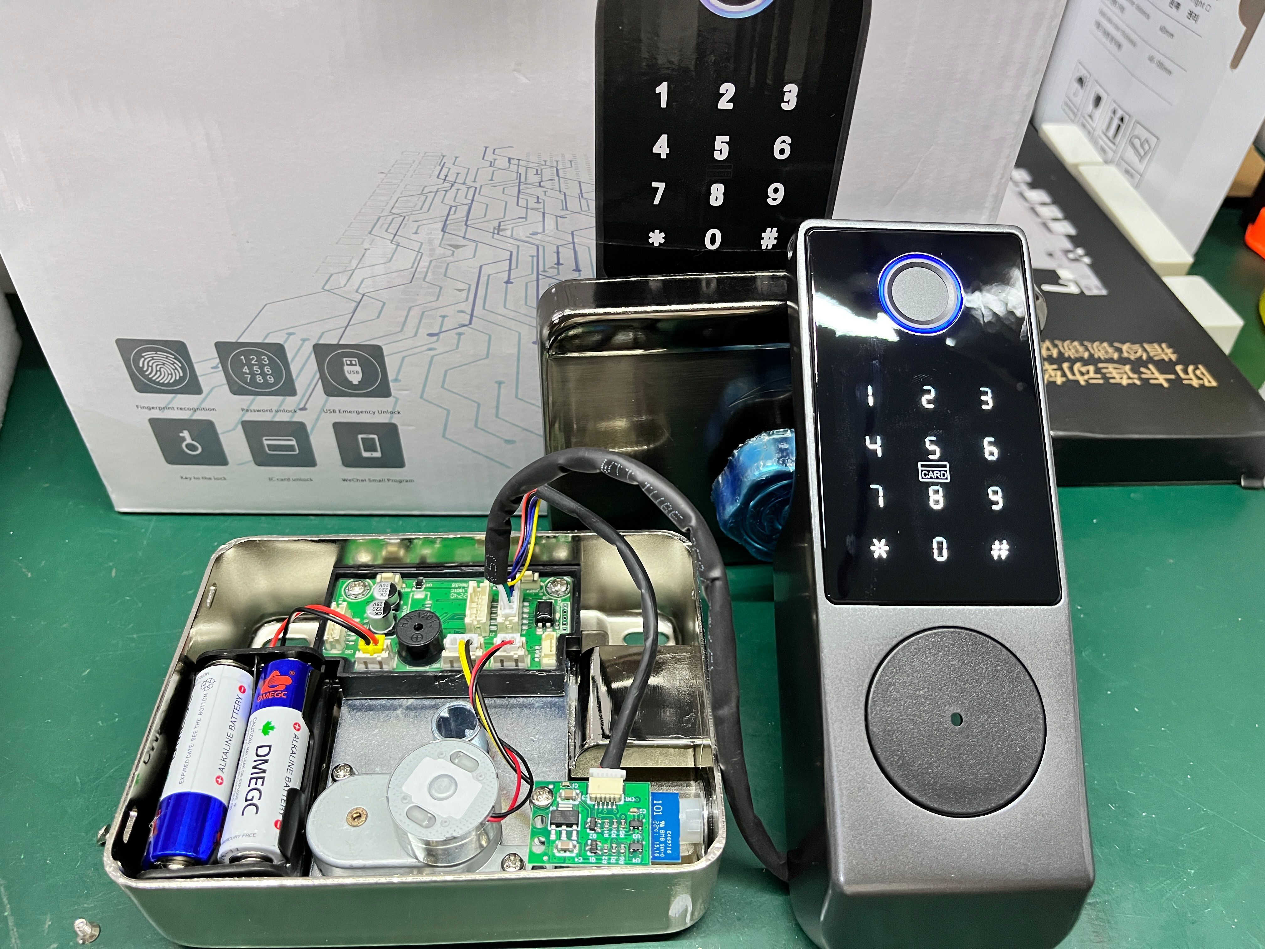 Aluminum Alloy Smart Rim Lock 60mm Fingerprint Code Door Lock