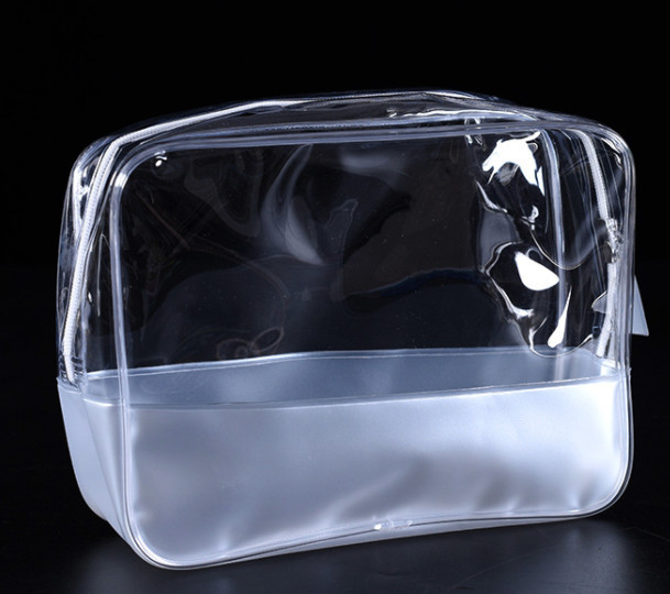 Transparent Fashion Vinyl Plastic Bag , Eva Cosmetic Makeup Bag For Travel Packing