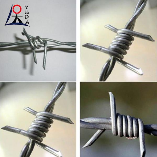 BWG16 Barbed Iron Wire Price Per Roll 14 Gauge Hot Dipped Galvanized Barb Wire