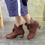 S094 New Martin boots retro leather handmade bowknot fashion wedge heel ladies
