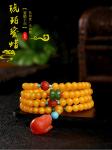 Fashion Jewelry Natural Round Bead Stone Natur Orange Yellow Amber Crystal