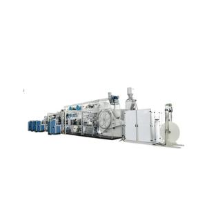 China 500pcs/Min 380V Rice White Pull Up Baby Diaper Machine / Diaper Manufacturing Plant factory