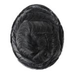 Fine mono Human Hair Unit for Men Invisible Hair Knots and Natural front Scallop