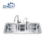SUS304 Stainless Steel Kitchen Sink Press Kitchen Sink Triple Bowl Kitchen Sink