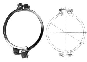 China 180mm Hvac Systems Parts Pipe Clamps Hoop Clamp With Silicone Gasket Seal Rings factory