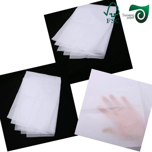 FSC 17gsm 40gsm White Translucent Paper For Wrapping Oil Resistant Air Permeable