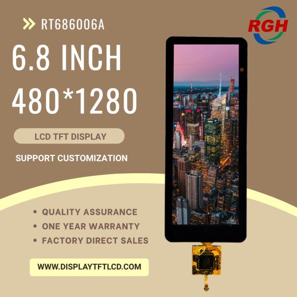 6.8-Inch TFT LCD Panel with 650 cd/m² Luminance , GA6571 Touch IC , and FL7705