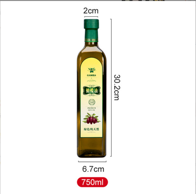 Cooking Oil Sauce Vinegar Glass Bottle with Cork Lid 375ml 500ml 750ml Black Matte