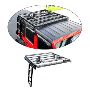 China 4x4 Vehicle Exterior Accessories Black Side Roof Access Ladder for 18-23 Wrangler Rubicon Jeep factory