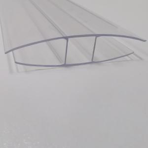 China Clear Customizable Plastic H Shape Profiles for 4mm to 16mm Polycarbonate hollow sheet factory