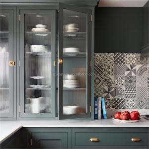 China Bronze and Gray Moru Tempered Glass Shelves for Kitchen Cabinet 8mm Clear/Gray Color factory