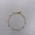 Blue Devil's Eye Gold Bead Chain Necklace 18k Gold Plated Stainless Steel