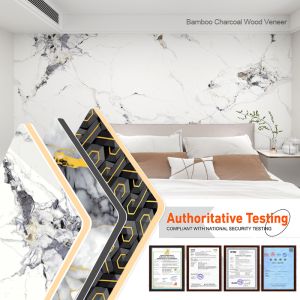 China Modern Bamboo Charcoal Wood Veneer Wall Panel Decorative Design for Bedroom Furniture Living Room Office Wall Board on sale