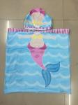 custom designer print with logo sublimation kids poncho beach towel