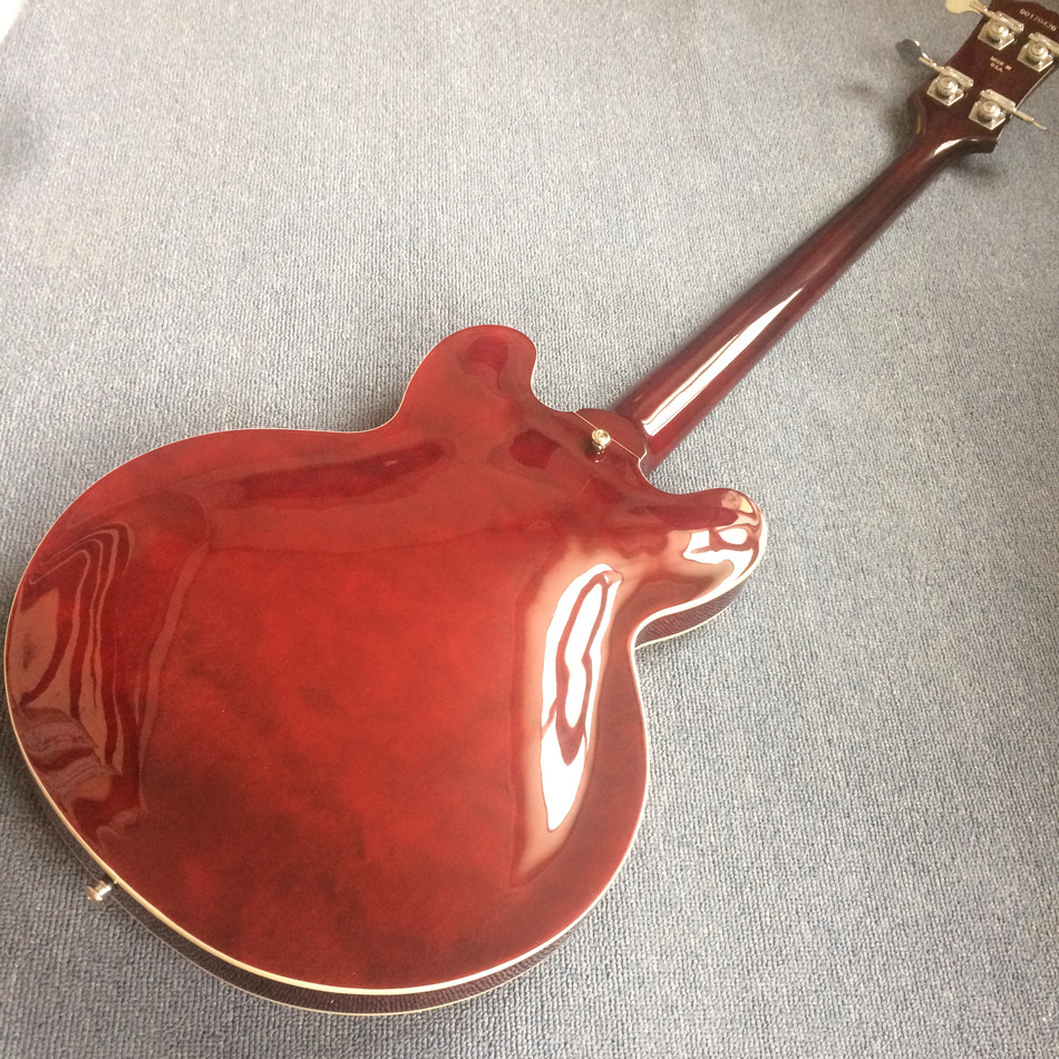 Custom Flamed Maple Top Dot Inlay Chrome Hardware 4 String Jazz Bass