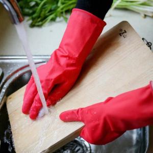 China Anti-Oil Dishwashing Gloves Kitchen Rubber Gloves Tear Resistant household gloves factory