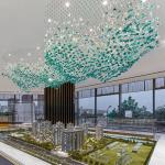 Hotel Crystal Chandelier Bar Living Room Large Engineering Light Green