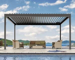 China Extra Large BBQ Grill Pergola Extra Large BBQ Grill Pergola Motorized Louvered Pergola factory