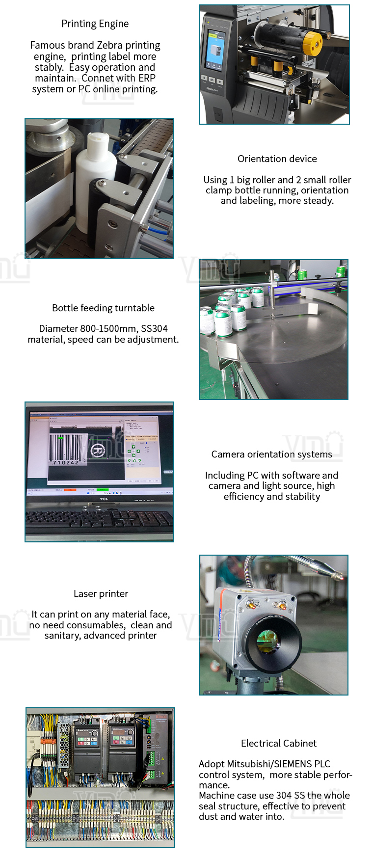 YM515 Automatic Beverage Beer Aluminum Can Vision-Based Orientation Bottle Labeling Machine With Date Code Laser Printer