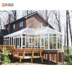 Tempered Glass Portable Sunrooms Slant Roof Winter Conservatory