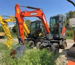 Original Korea Used Mini Excavator Doosan DX60W-9C 6 Ton Small Wheel Excavator