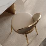 White pu leather ss furniture dining room modern dinner chairs