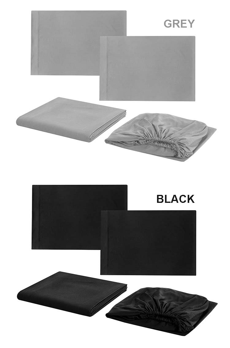 100% Polyester Brushed Pongee Microfiber Bed Sheet Set for Hotel All-Season Bedding