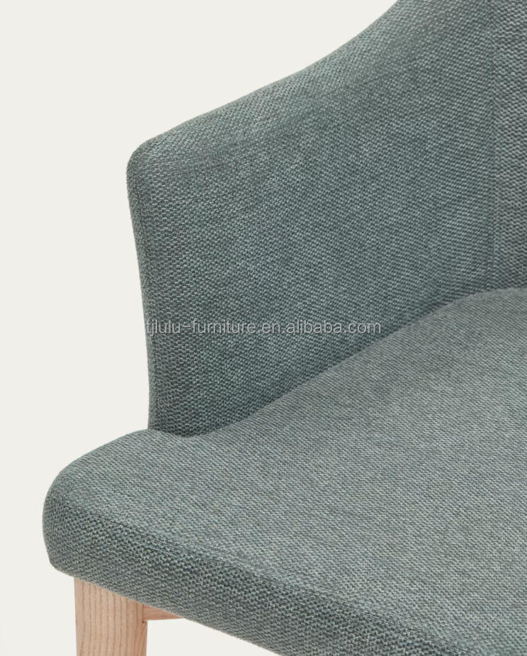 Hotel Restaurant Furniture Natural Color Upholstered Solid Wood Dining Chairs