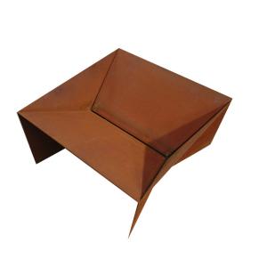 China 80cm Wood Burning Corten Steel / Weathering Steel Large Square Outdoor steel Fire Pits factory