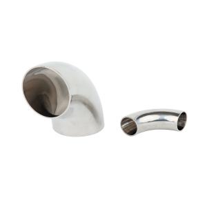China 304 316L Sanitary Stainless Steel Butt Weld Elbow SMS 3A DIN Standard factory