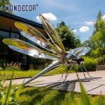 Large Outdoor Park Metal Art Abstract Insect Dragonfly Stainless Steel Sculpture