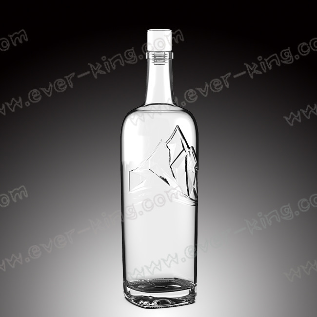 ODM Transparent 750ml Glass Liquor Bottles With Glass Top