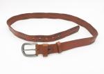 Double Side 5mm Studs Womens Studded Leather Belt 178g Weight Light Brown Color