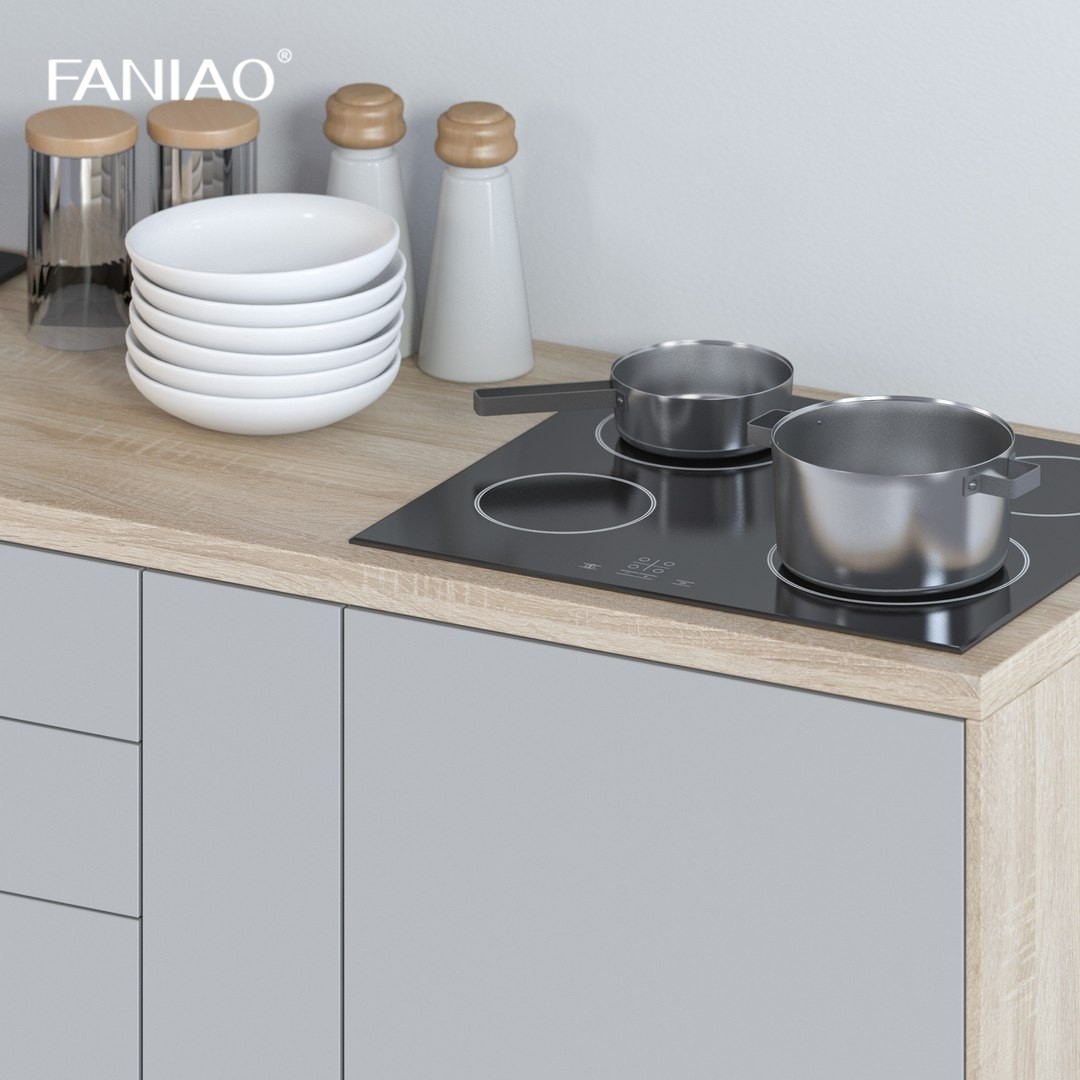 Modern Melamine Kitchen Cabinets Golden Supplier Handleless Small Kitchen Cabinet For Apartment