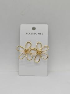 China Flower Gold Metal Flower Stud Earring factory