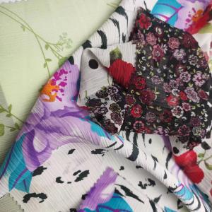 China Breathable Printed 75Dx75D Chiffon Fabric 100% Polyester For Dress Blouse factory