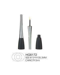 China 5ml Oval Liquid Eyeliner Tube ABS PET Empty Eyeliner Tubes Cap With Brush factory