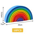 30cm Pine Wooden Blocks Toys Rainbow Building Blocks Tower Toys