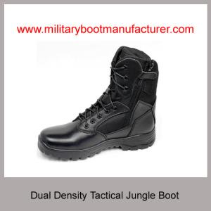 China Wholesale China Military Tactical Combat Boot With PU Rubber Dual Density Full Grain Leather 1400D Nylon Size Zipper factory