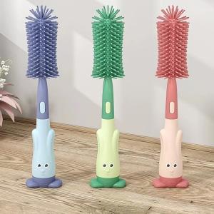 China Silicone Bottle Brush Baby Pacifier Brush Straw Brush Rotary Bottle Wash Brush Rinse Brush Cleaning Brush Set factory