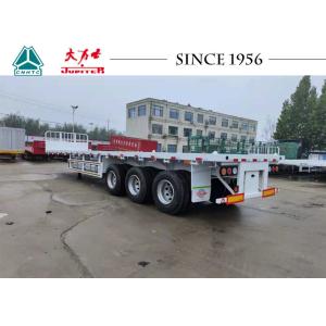 China BPW Axle Carbon Steel 40ft Flatbed Trailer With Front Wall on sale